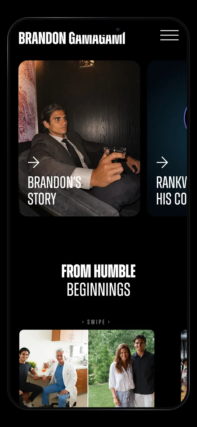 Brandon Gamagami story section on a phone