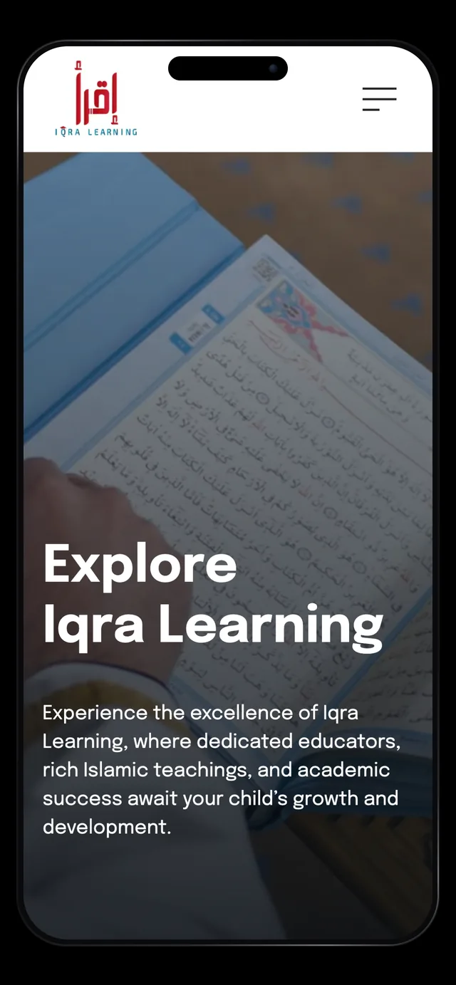 Iqra Learning mobile homepage