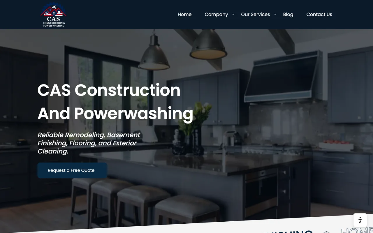 CAS Construction website, designed and built by Rankwyre
