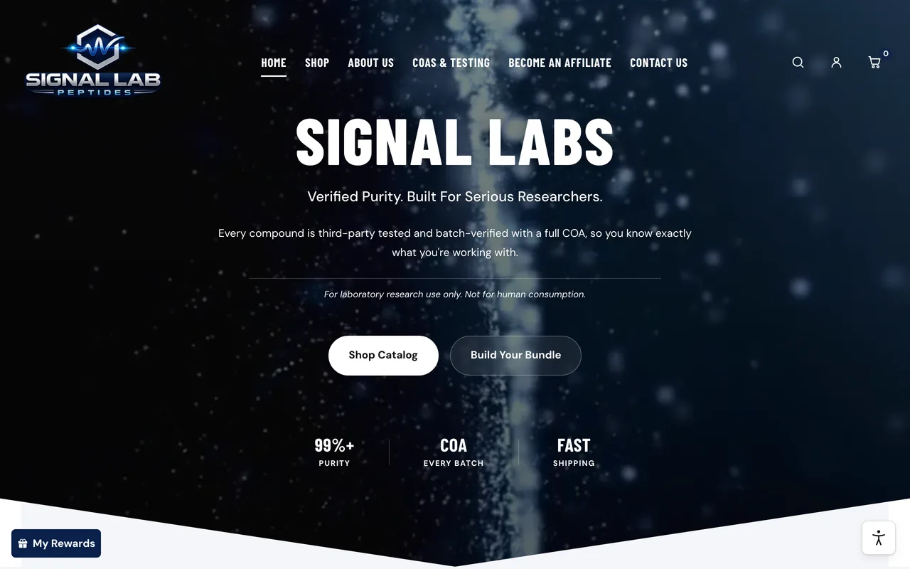 Signal Labs website, designed and built by Rankwyre