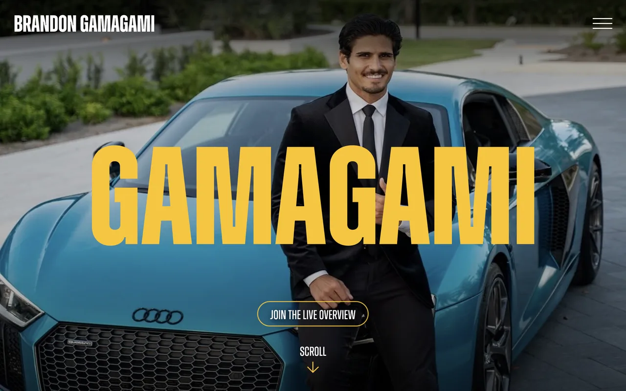 The Brandon Gamagami website, built by Rankwyre